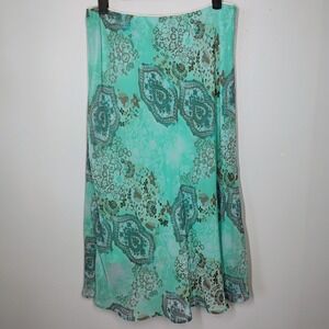 Connected Apparel Y2K Slip Skirt Turquoise Womens Large Boho Mermaidcore‎ 90s